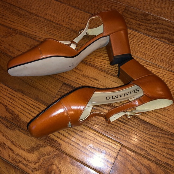 SIAMANTO Brown Chunky Strap Heels - Picture 7 of 7